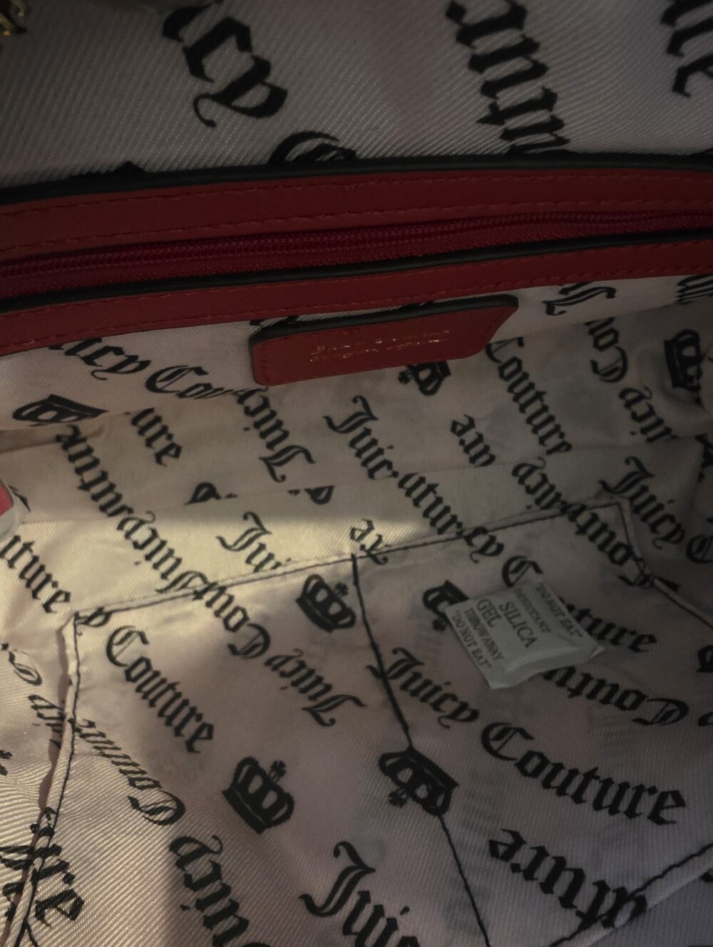 Juicy Couture Pink Cherry Print Satchel with Heart Charm - Picture 11 of 11